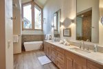 BR 1- En Suite Bath with Dual Vanities, Soaking Tub and Glass Shower